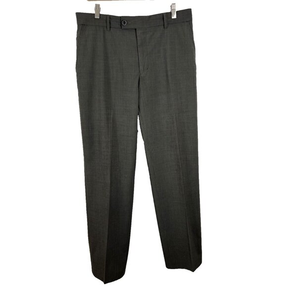 Alberto Ceramica James Grey Wool Comfort Fit Pinstripe Pants Mens EU Size 50 - Picture 1 of 12